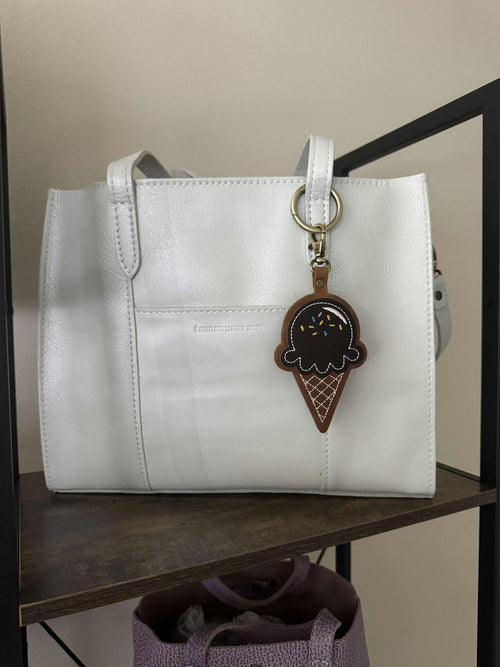 Chocolate ice cream cone keychain - customer review photo