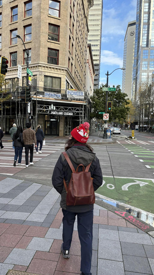 Traveling Boston Backpack better in person - customer review photo