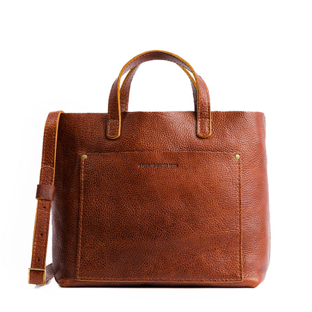 Nutmeg*Zipper | Midsize crossbody tote with handles and a pocket