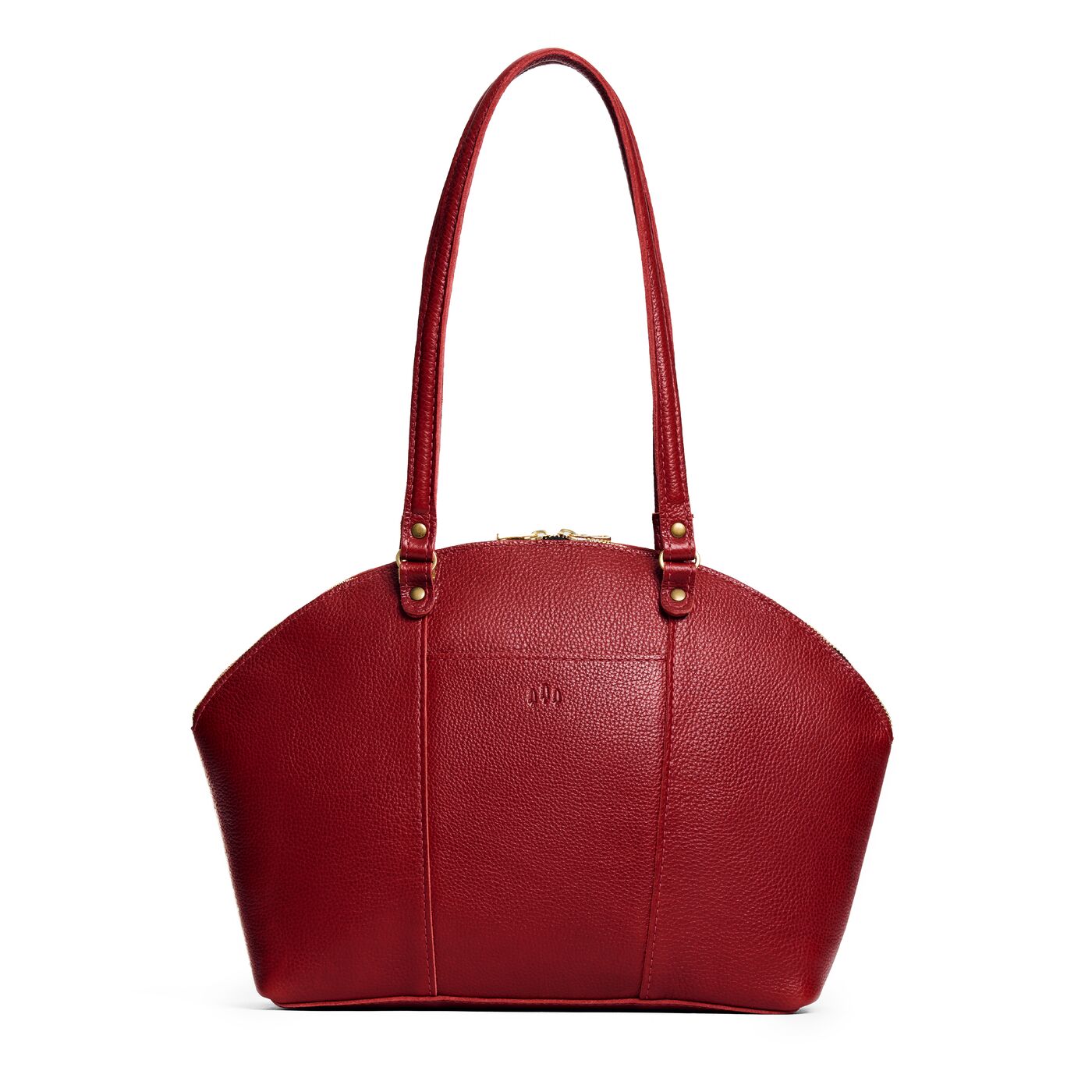 Chili Red*Large | A half circle crossbody bag with handles and removable crossbody strap 