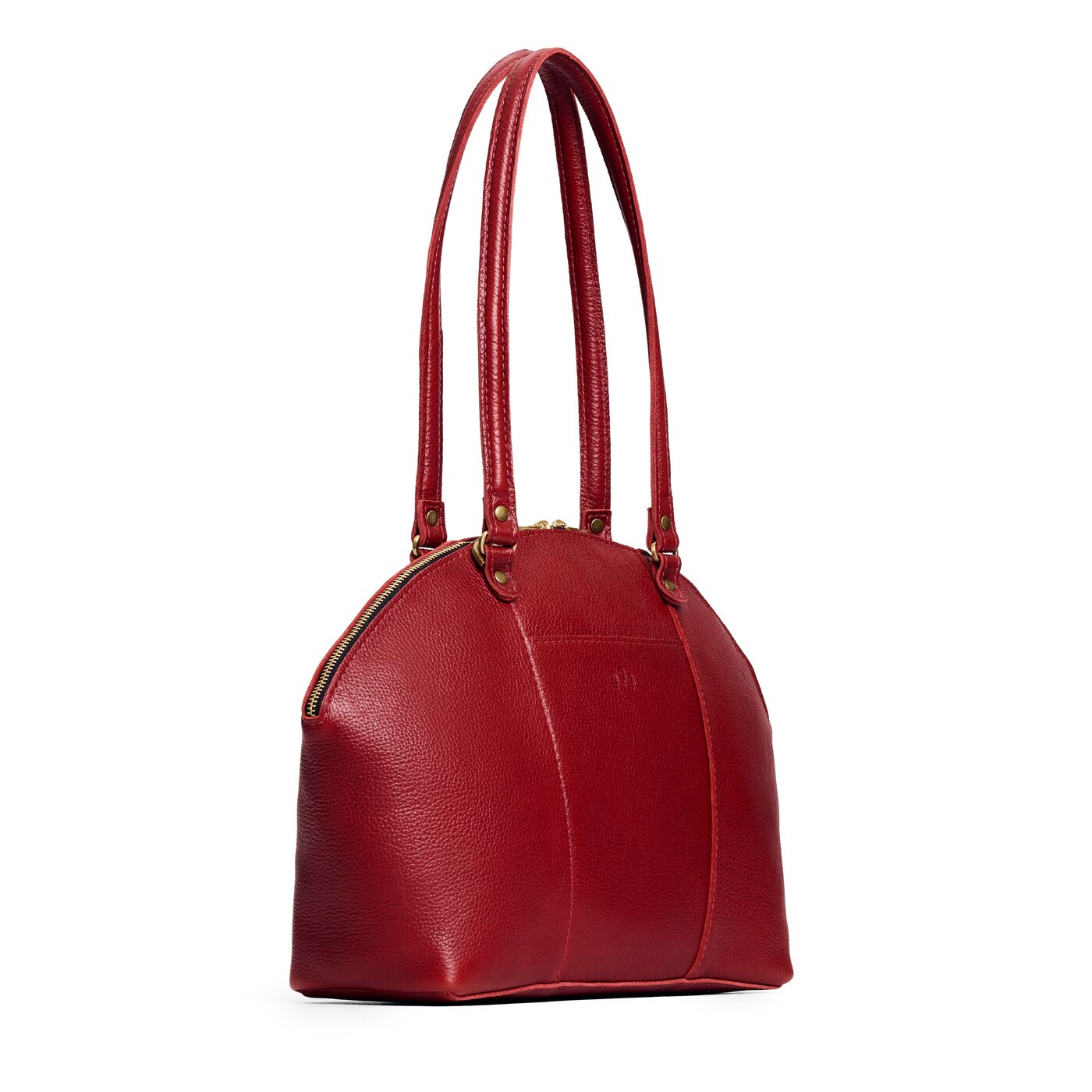 Chili Red*Large | A half circle crossbody bag with handles and removable crossbody strap 