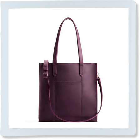 Larkspur*North/South | Structured large tote bag with overlapping panels and crossbody strap