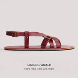 Marsala | Strappy leather sandals with two buckle accents