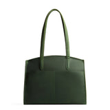 Evergreen Large | Leather tote bag with handles, adjustable crossbody strap, zipper top, and two back pockets