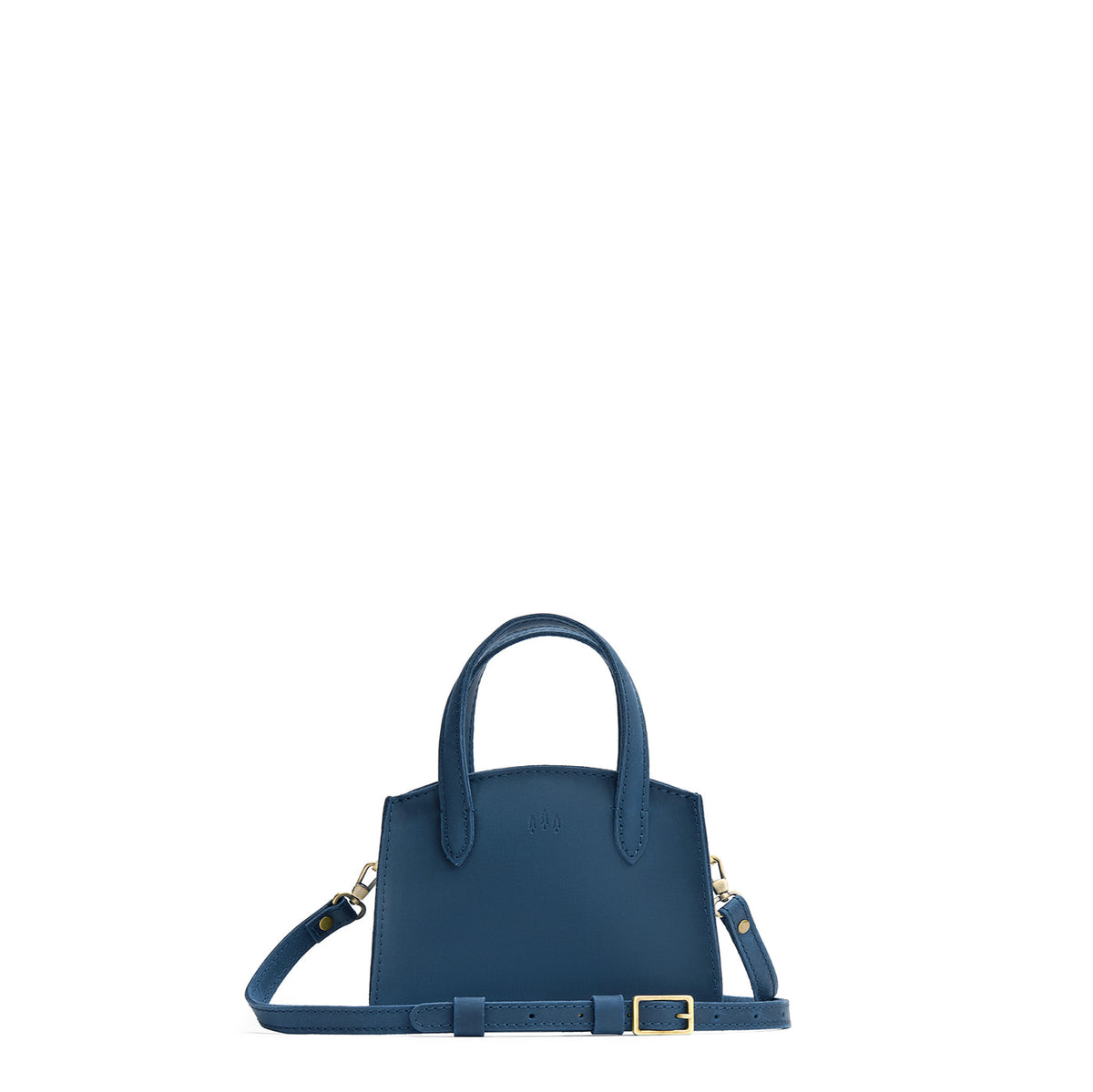 Deep Water*Mini | Leather tote bag with handles, adjustable crossbody strap, zipper top, and a back pocket