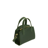 Evergreen Mini | Leather tote bag with handles, adjustable crossbody strap, zipper top, and a back pocket