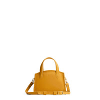 Sunshine*Mini | Leather tote bag with handles, adjustable crossbody strap, zipper top, and a back pocket
