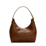 Asheville Large | U-shaped, flat-bottomed leather shoulder bag with adjustable strap