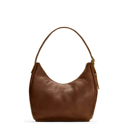 Asheville*Oversized | U-shaped, flat-bottomed leather shoulder bag with adjustable strap