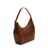 Asheville Medium | U-shaped, flat-bottomed leather shoulder bag with adjustable strap
