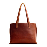 Nutmeg Medium | leather tote bag with interior snap key loop