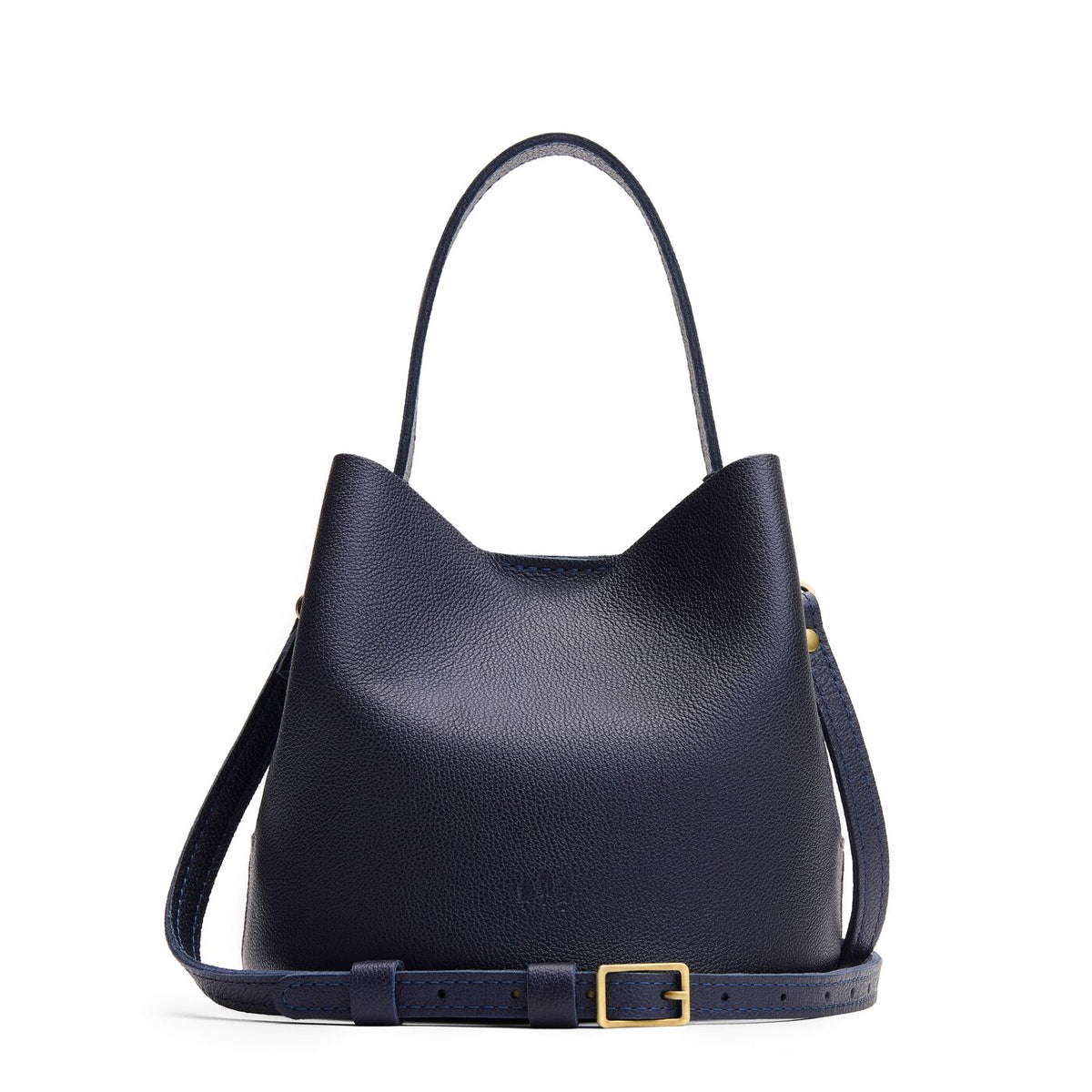 Night Owl*Small | Symmetrical bucket bag with handle, latch closure, and removable crossbody strap