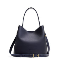 Night Owl*Small | Symmetrical bucket bag with handle, latch closure, and removable crossbody strap