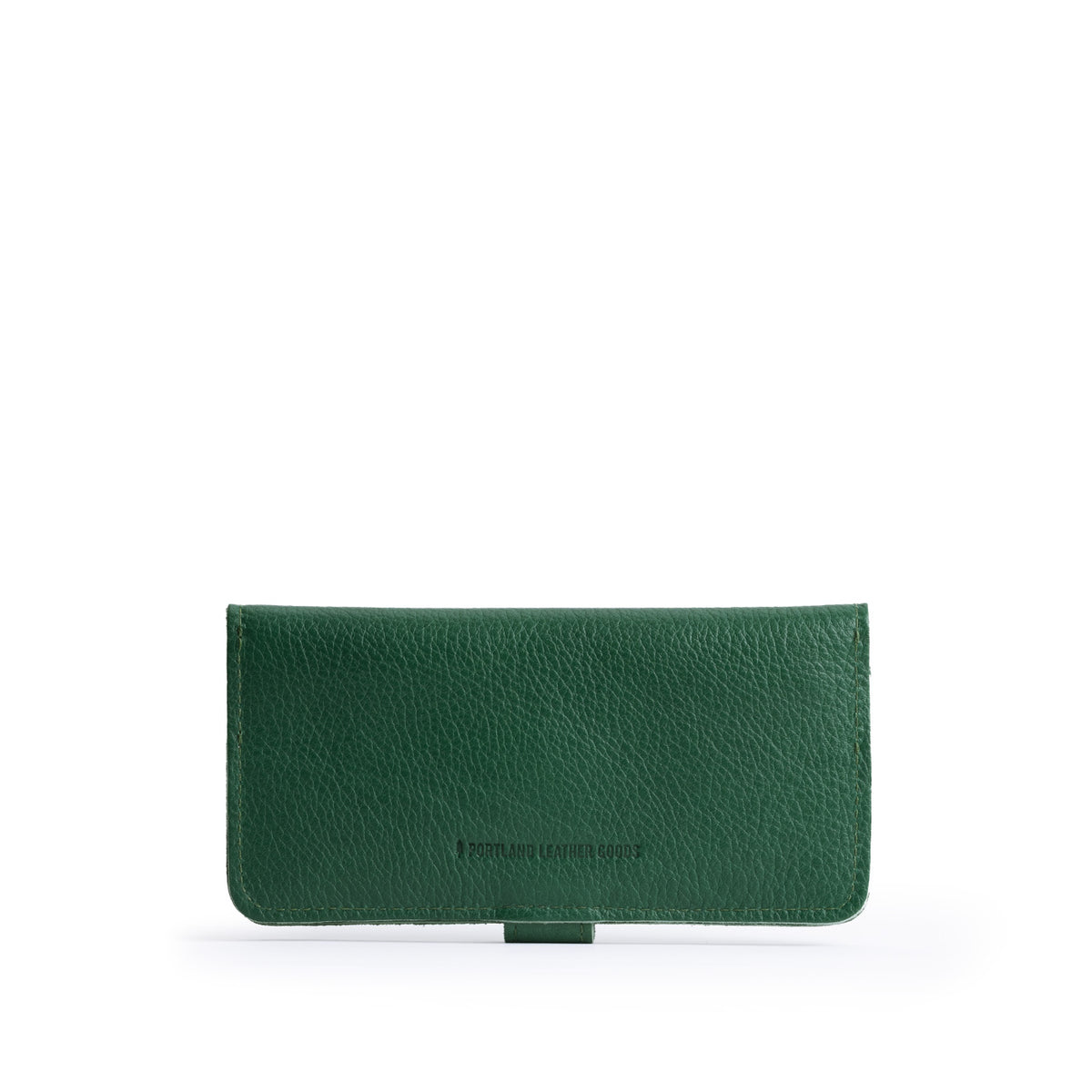 Bacalar | Back of leather wallet with snap closed