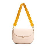 Sunflower | Woven leather shoulder strap with swivel lobster clasps shown on Monaco Crossbody