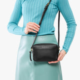 Black Small | Mid-size rectangular crossbody with adjustable strap