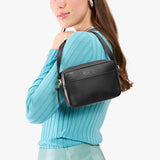 Black Small | Mid-size rectangular crossbody with adjustable strap