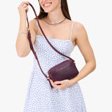 Plum Small | Mid-size rectangular crossbody with adjustable strap