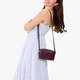 Plum Small | Mid-size rectangular crossbody with adjustable strap