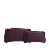 Plum | Large and Small pouches with a top zipper and unique curved bottom