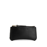 Black Small | Small pouch with a top zipper and unique curved bottom