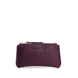 Plum Small | Small pouch with a top zipper and unique curved bottom