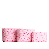 Pink Crush Classic | Three size comparison of printed canvas purse organizers