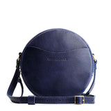 Cobalt Large | Circle shaped crossbody bag with top zipper