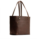 Coldbrew Classic | Large leather tote bag with sturdy bridle handles and front pocket