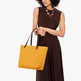 Dijon Classic | Large leather tote bag with sturdy bridle handles and front pocket