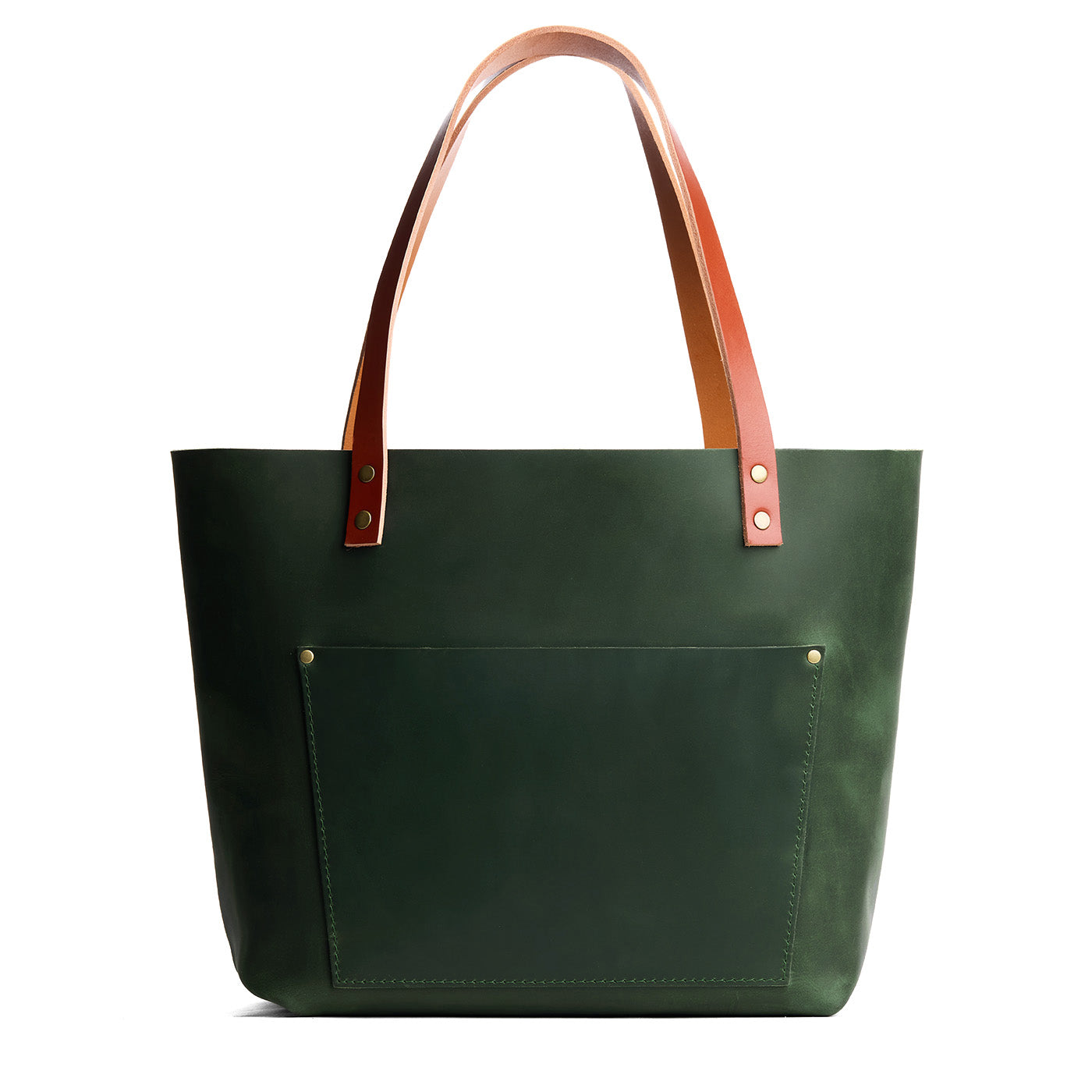 Evergreen*Classic | Large leather tote bag with sturdy bridle handles and front pocket