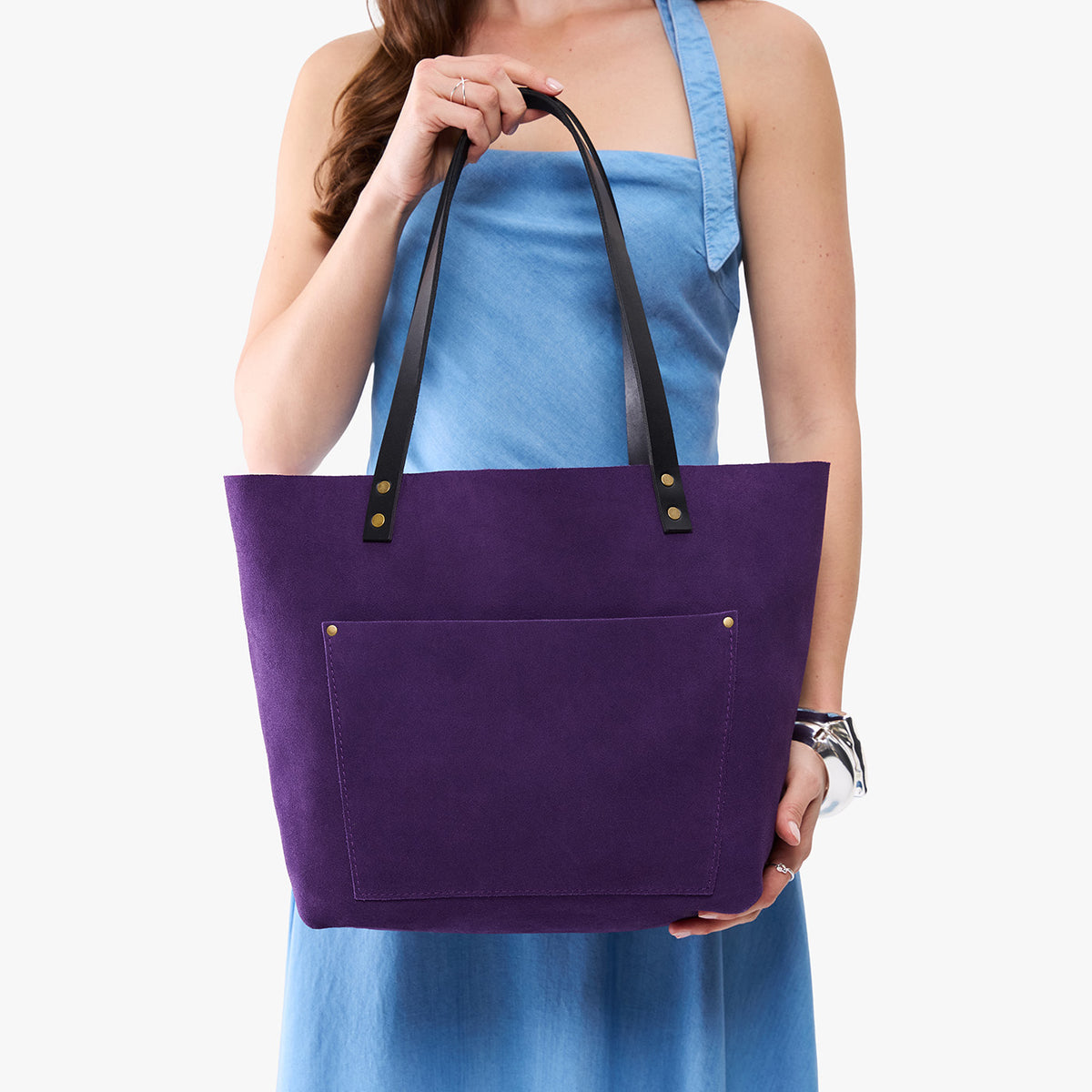 Imperial*Classic | Large leather tote bag with sturdy bridle handles and front pocket