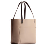 Stone Classic | Large leather tote bag with sturdy bridle handles and front pocket