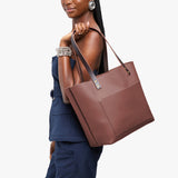 Sunkissed Classic | Large leather tote bag with sturdy bridle handles and front pocket