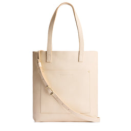 Pebbled Bone*Classic | Medium Tote with dual shoulder straps and crossbody strap