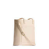 Pebbled Bone Classic | Medium Tote with dual shoulder straps and crossbody strap