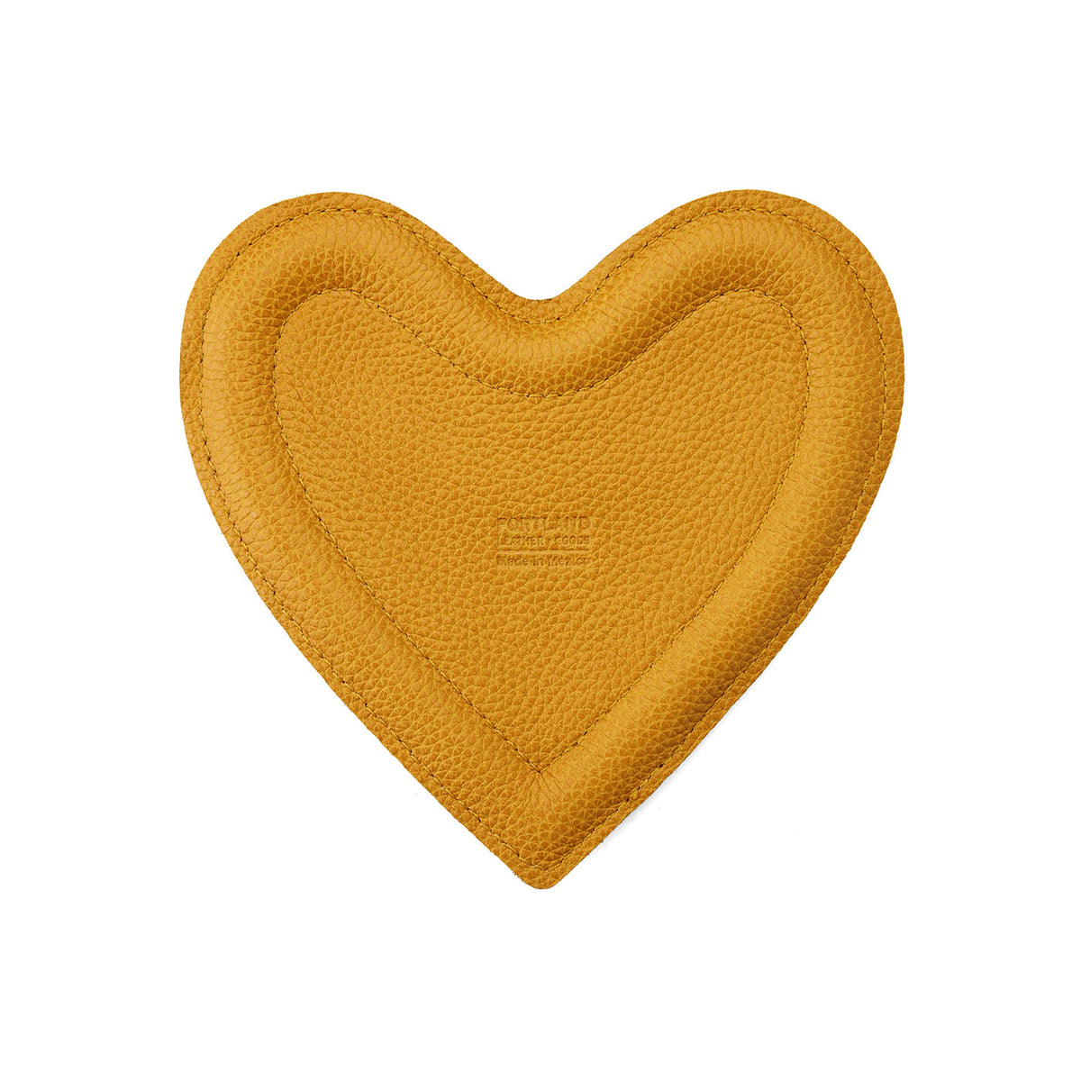 Sunshine | Heart shaped leather tray with stuffed edges 