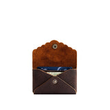 Coldbrew | Leather card wallet with scalloped edge open