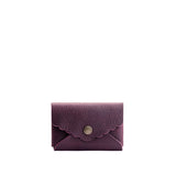 Plum | Leather card wallet with scalloped edge