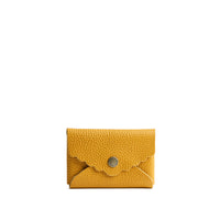 Sunshine | Leather card wallet with scalloped edge closed