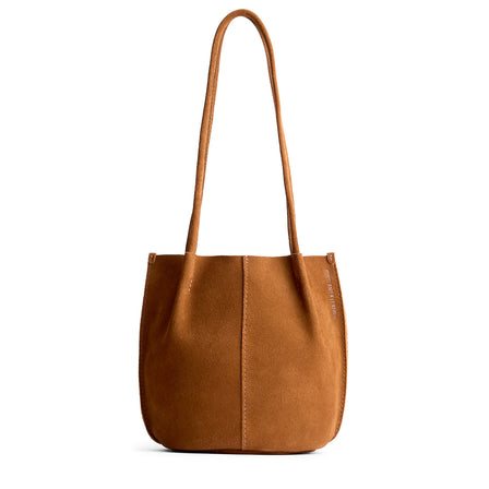 Jackson*Large | Wide bucket shaped tote bag with matching leather handles