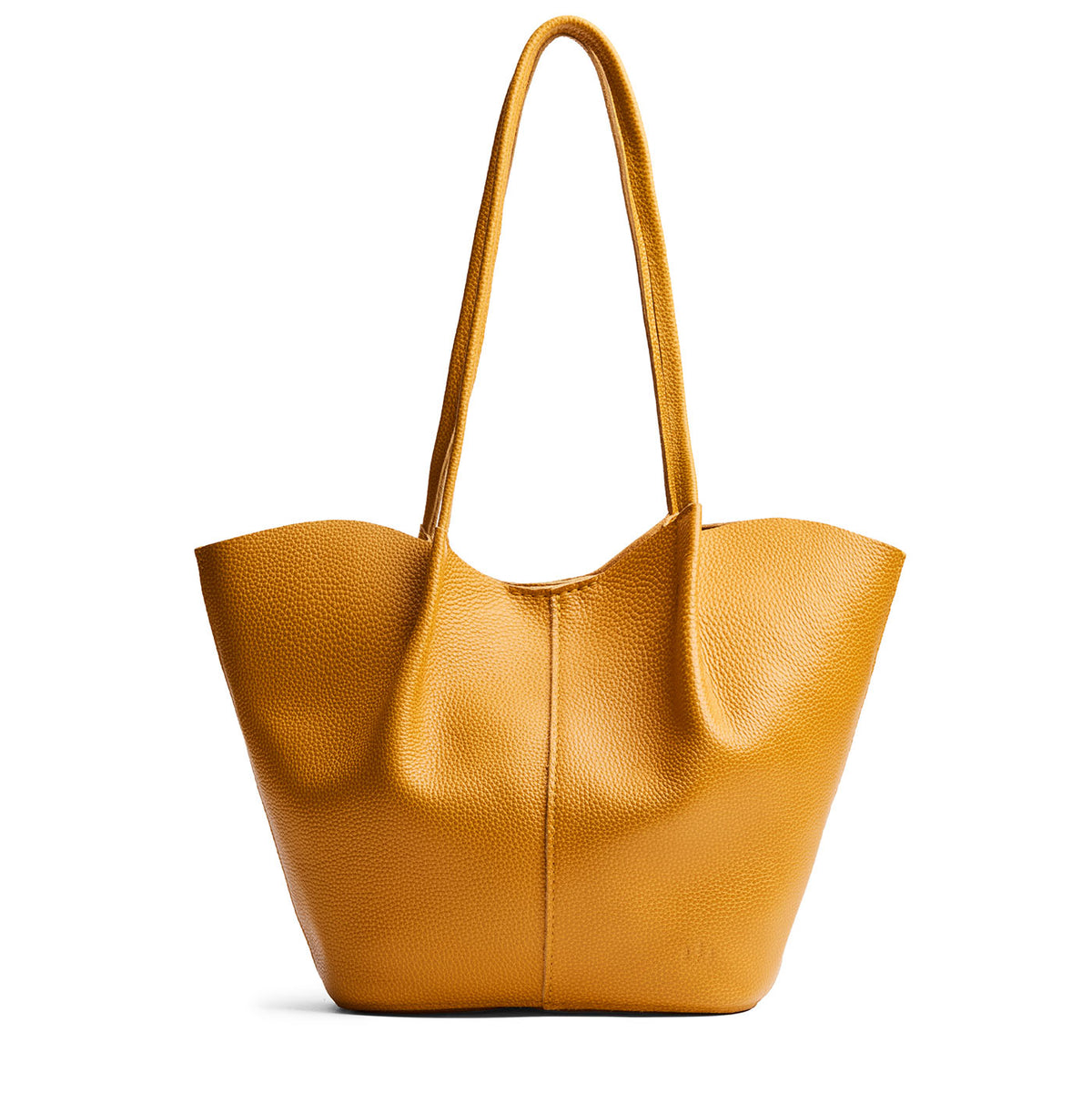 Sunshine*Large | Wide bucket shaped tote bag with matching leather handles