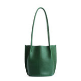 Bacalar Small | Petite bucket shaped tote bag with matching leather handles