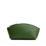 Cactus Eclipse | Spacious leather makeup bag with curved seams and top zipper