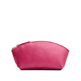 Wild Rose Eclipse | Spacious leather makeup bag with curved seams and top zipper