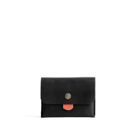 Black | Envelope snap wallet with contrast pull tab