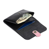 Black | Envelope snap wallet with contrast pull tab
