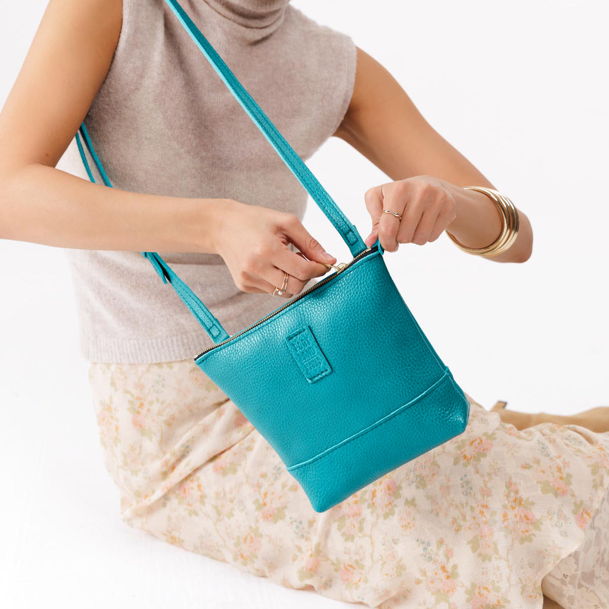 Baja | Small rectangular crossbody purse with top zipper and interior pocket