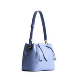 Aster Small | Symmetrical leather bag with leather drawstring closure and adjustable shoulder strap