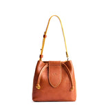 Sienna Small | Symmetrical leather bag with leather drawstring closure and adjustable shoulder strap